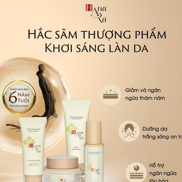 Black Ginseng Skincare Set of 4 (1 Cream 1 Serum 1 Sunscreen 1 Cleanser)