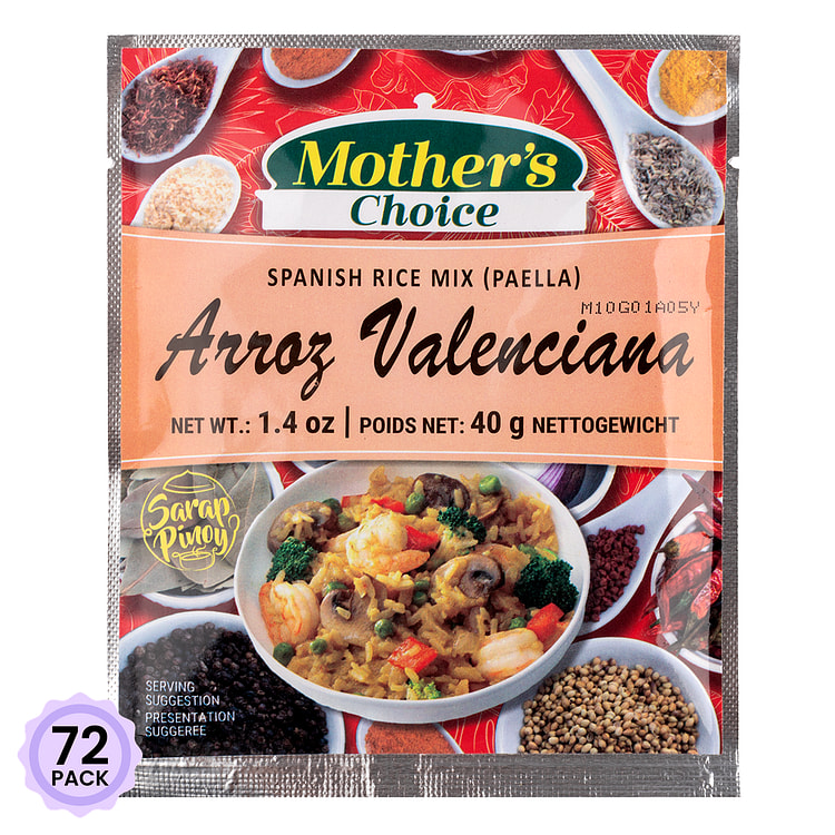 Mother's Choice Spanish Rice Paella Mix (Arroz Valenciana) 1.4 oz*72 pack