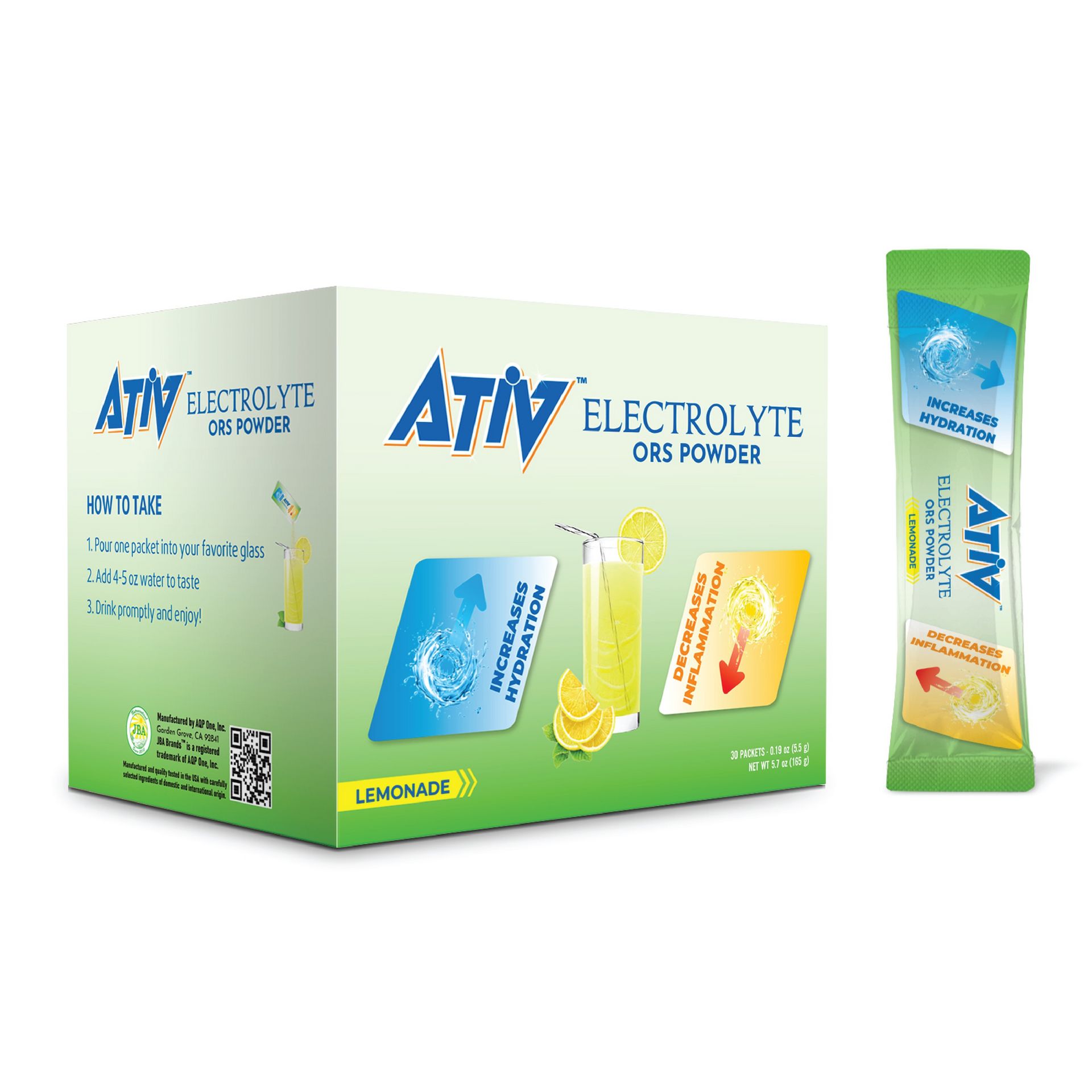 JBA ATIV ELECTROLYTE POWDER (LEMONADE) 30 ส่วน