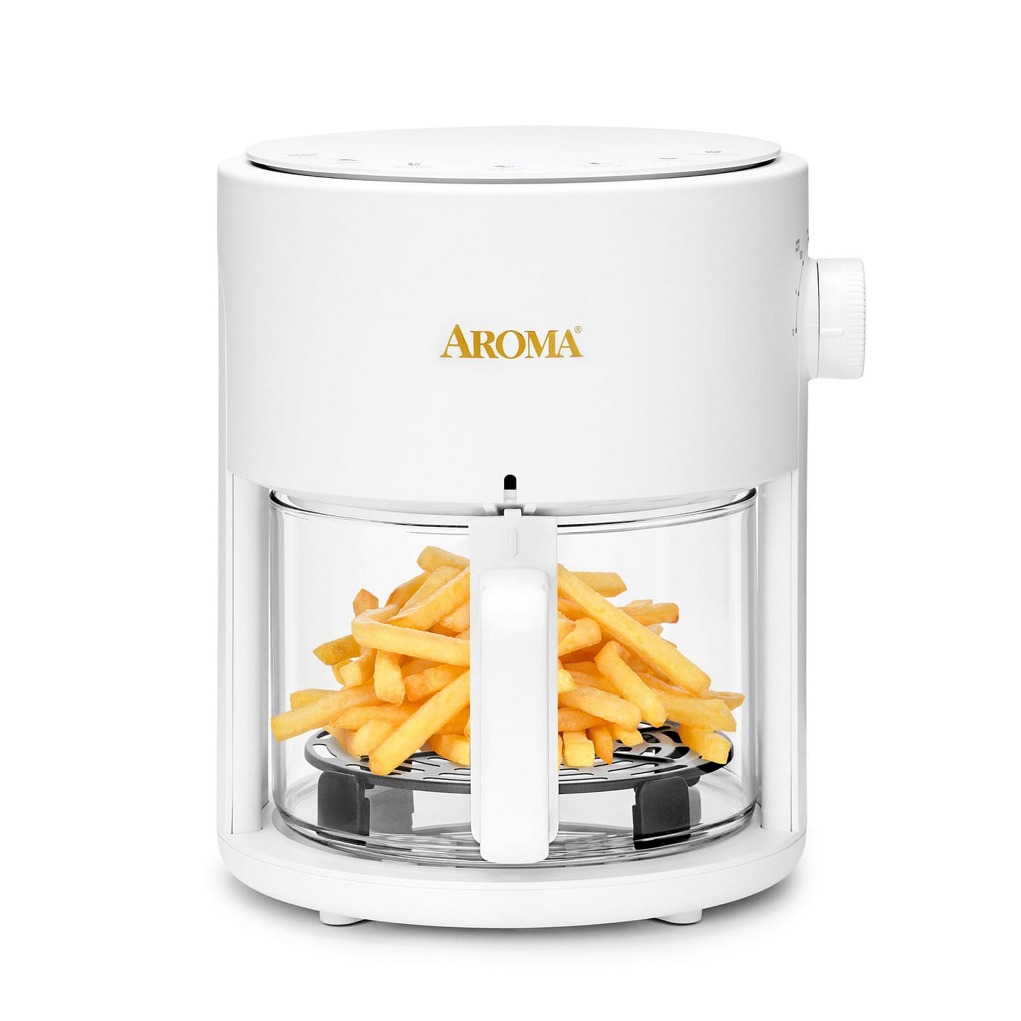AROMA 白色玻璃空气炸锅和对流烤箱 96 盎司