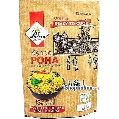 24 Mantra Organic Kanda Poha (Rice Flakes & Onion Mix) – Ready to Cook, 5.35 oz pack 5.35 oz