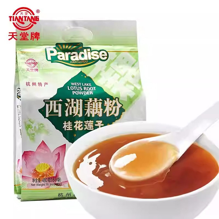 天堂牌 西湖藕粉 速溶即食早餐粉桂花莲子西湖藕粉 480 克