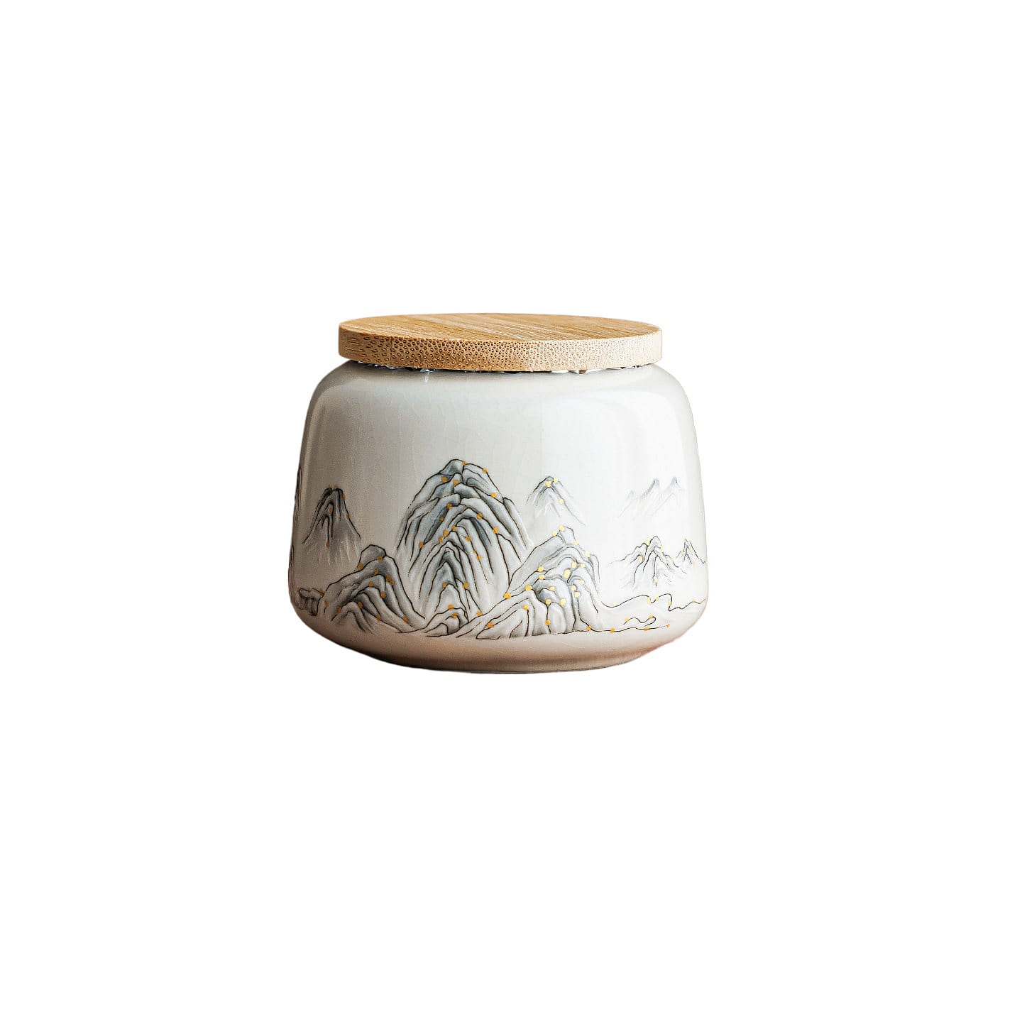 Qianli Jiangshan Ru Kiln Small Tea Jar 8 * 6.8 cm 1 box