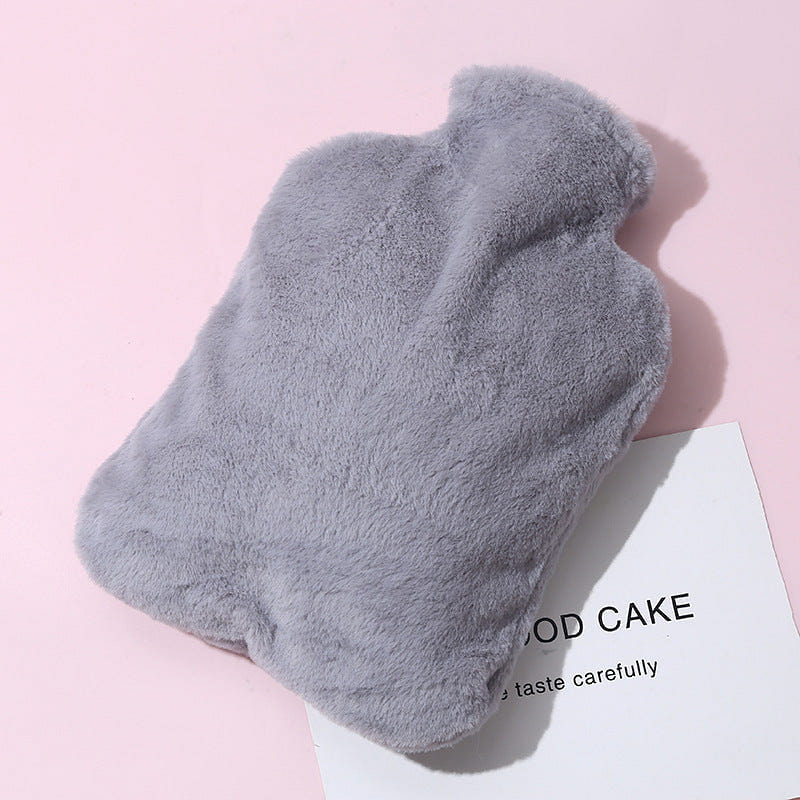 Faux Rabbit Fur Hot Water Bag Hand Warmer,grey 1000ml 1 each