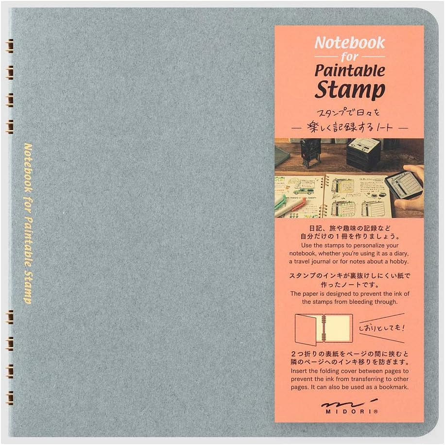 Midori Blue 6x6 in Blank 59p Stamp Notepad 1 カウント