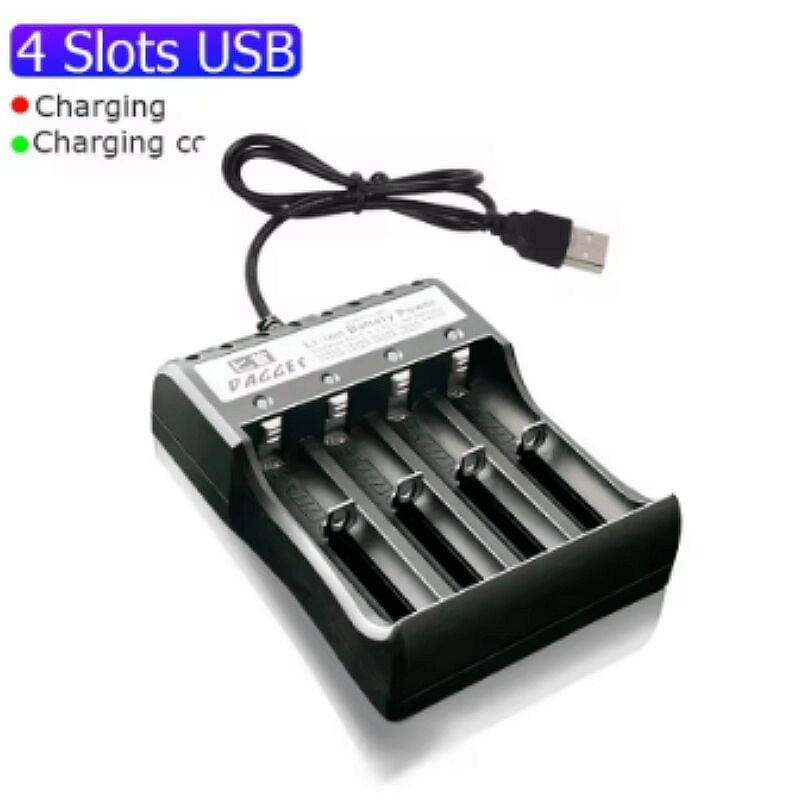 18650 Battery Charger 4 Slots Dual 18650 Charging 1 count