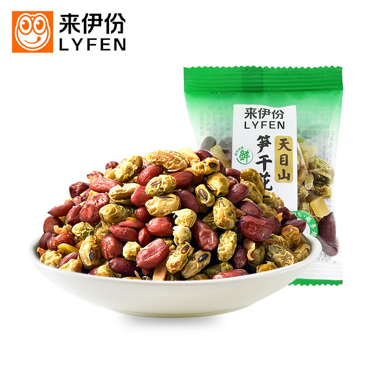 来伊份 天目山笋干花生豆 下酒菜青豆花生 1小包约 35 克