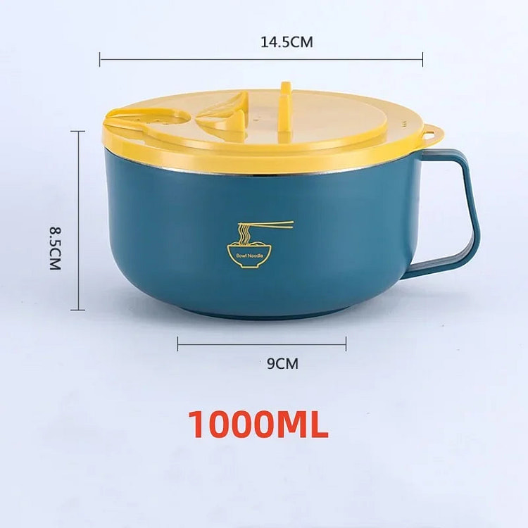 Ramen Bowl with Lid, 304 Stainless Steel, 1000ml 1 each