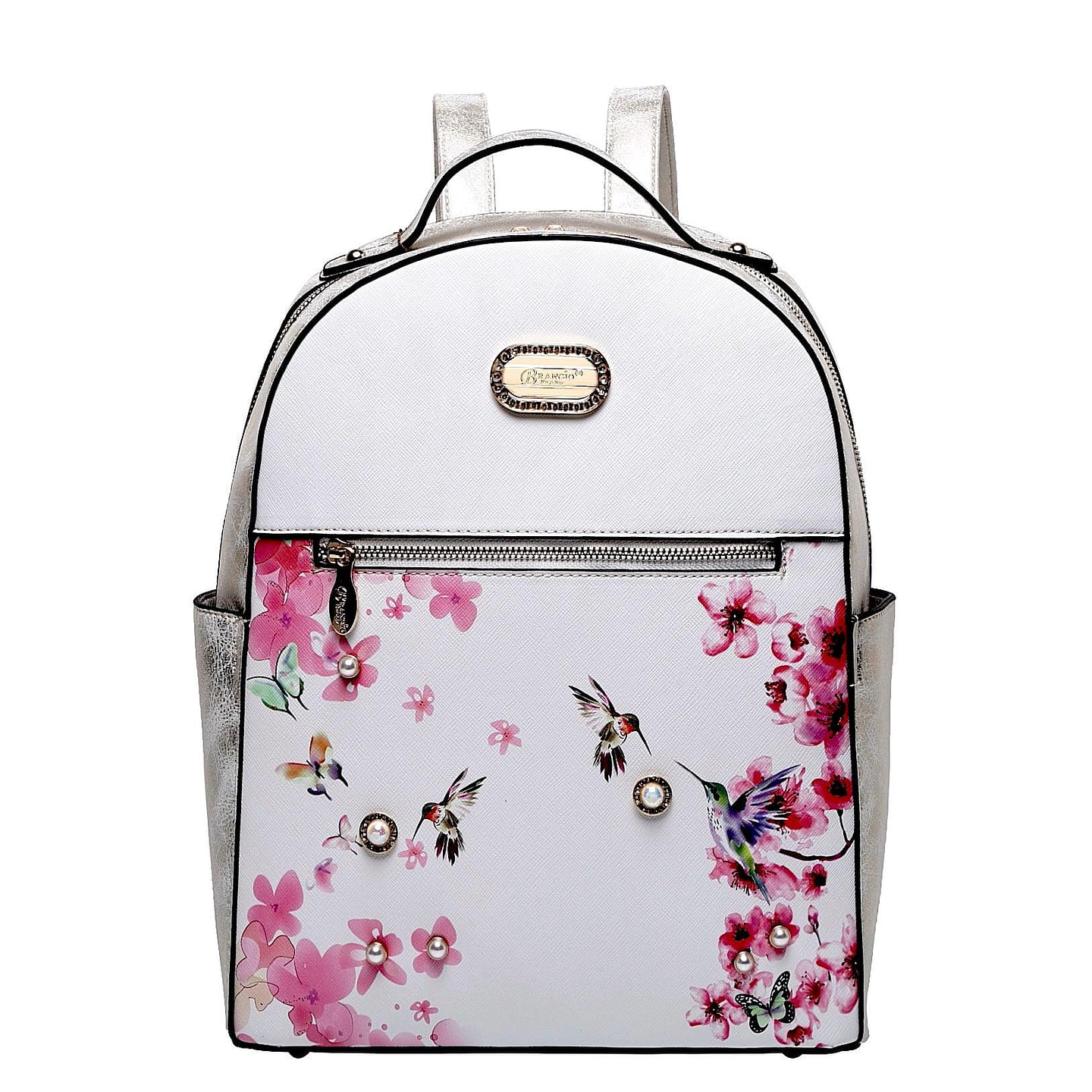 Hummingbird Crystal Laced Vegan Backpack + Wallet [KPB9558+KPC8828-PW] 1 each