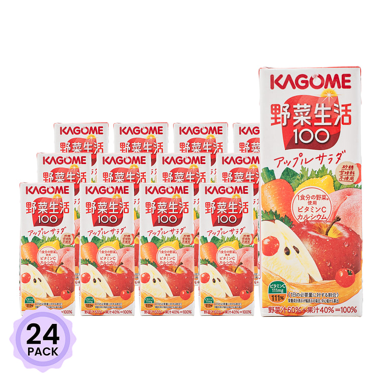 Kagome 野菜生活 蔬菜汁 苹果味 200 毫升*24 包