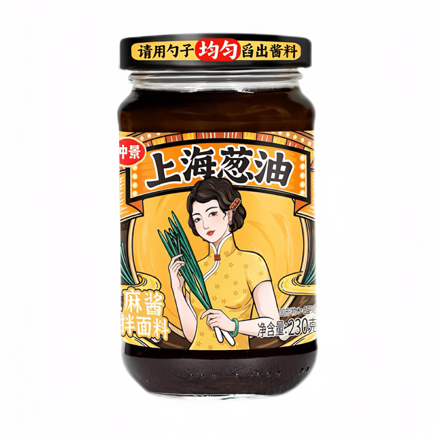 Zhongjing Shanghai Scallion Oil Noodle Sauce with Sesame Flavor 230g*1 bottle 230 g