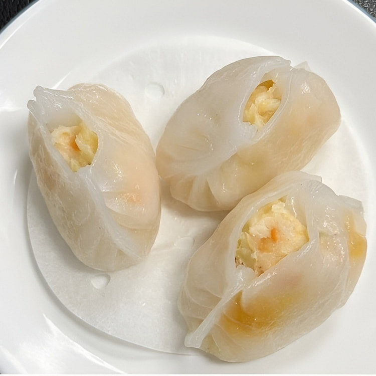 点心 韭黄饺 3pcs 大颗虾粒 1 份