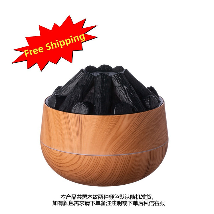 Charcoal Fire Mini Humidifier USB Warm Ember Light 1 bottle