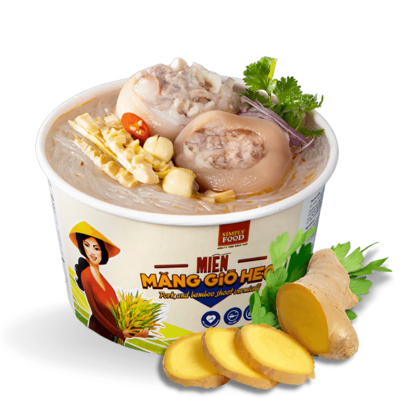 Simply Food Pork and Bamboo Shoot Glass Vermicelli Glass Instant Noodle Bowl 1 each