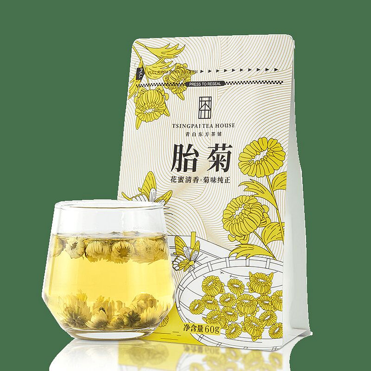 卢正浩桐乡胎菊60g青白菊花茶杭白菊花蕾正品 60 克