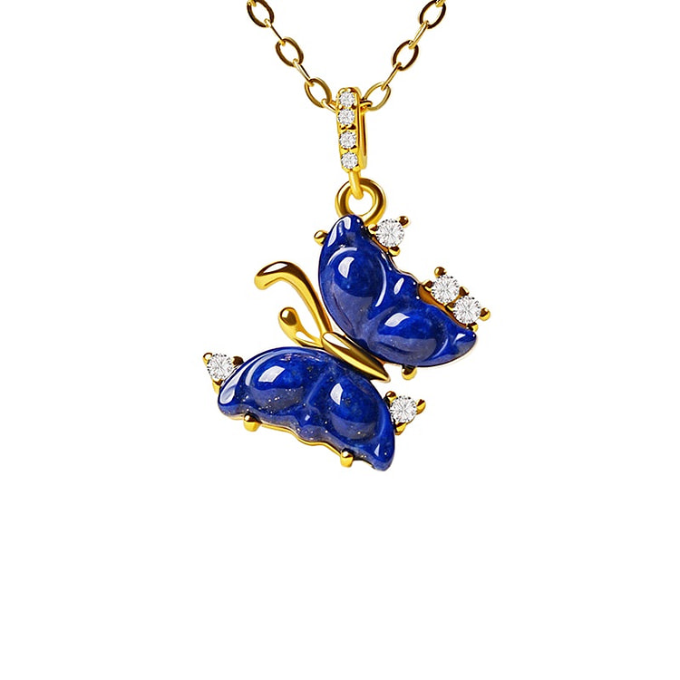 宫里上新 青金石项链精 蓝蝶 21*16mm 1 盒