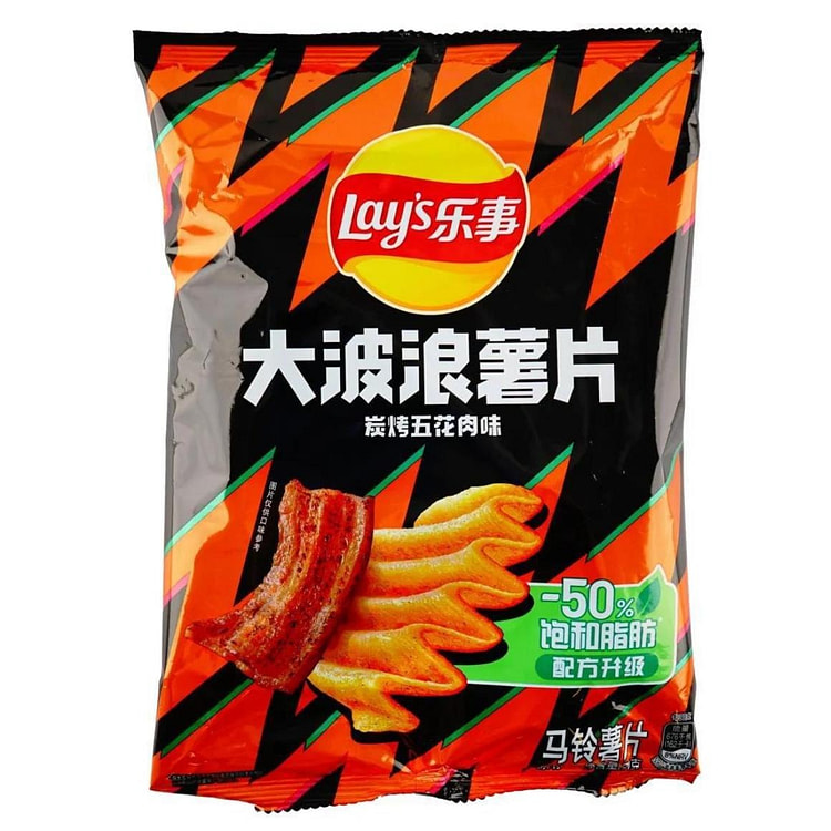 Lay's乐事 大波浪薯片 碳烤五花肉味 70g