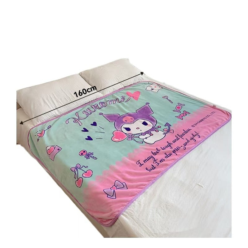 Sanrio Color Blanket Air Conditioning Thickened Double Nap Cover-Kuromi 1Pc 1 count