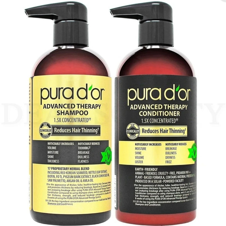 PURA D'OR Advanced Therapy Biotin Shampoo & Condit 2 bottle