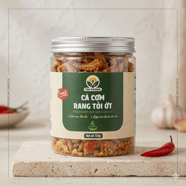 TRI Foods Fried Anchovy with Garlic Chili 150g 150 g