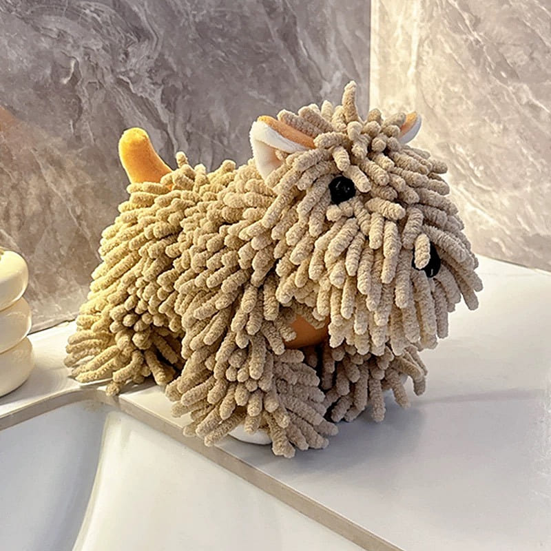 Cute Hand Towel with Brown Puppy Design 1 each