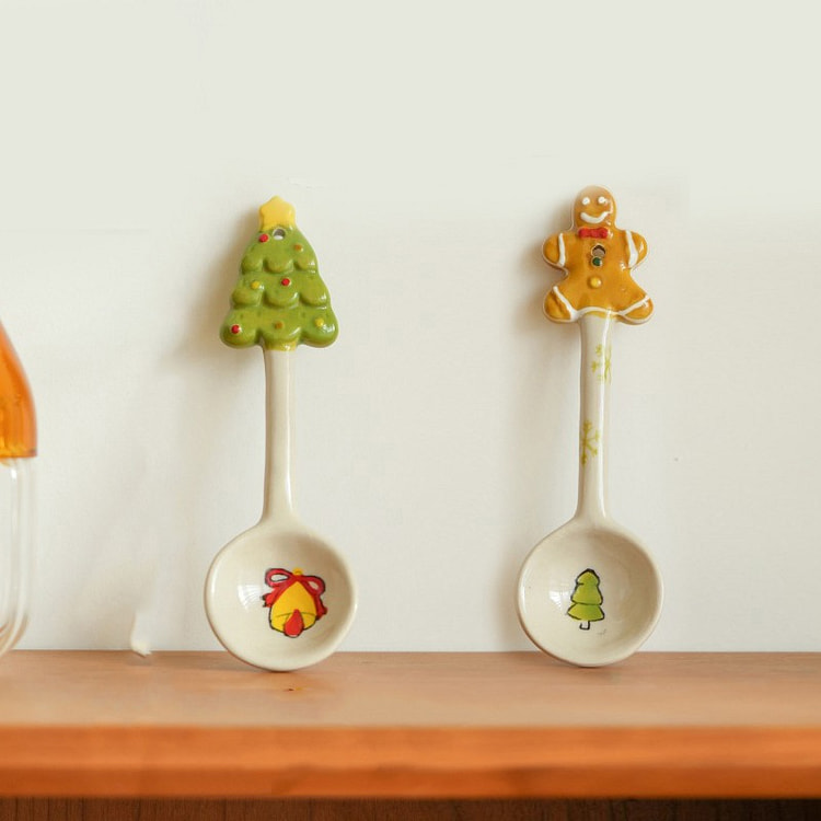 Underglazed Ceramic Spoon for Christmas Set 2