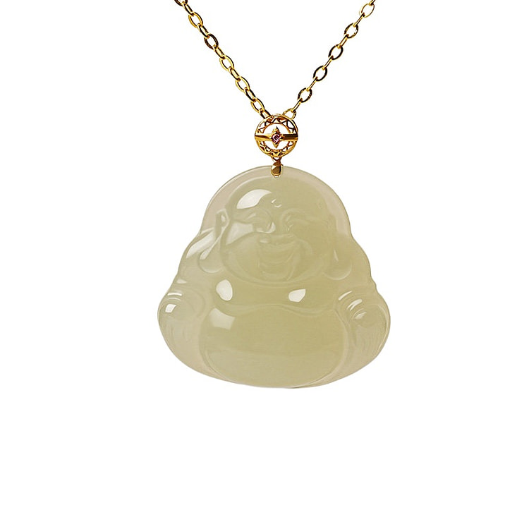 HetianJade Buddha Necklace Deep Clear Water22*17mm 1 box