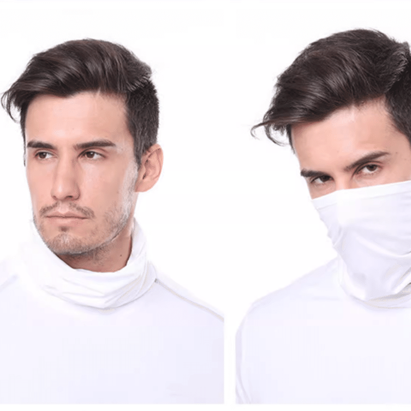 2 UV Buff Multifunctional Microfiber Headwear Neck Gator Bandana Facecover White 2 each