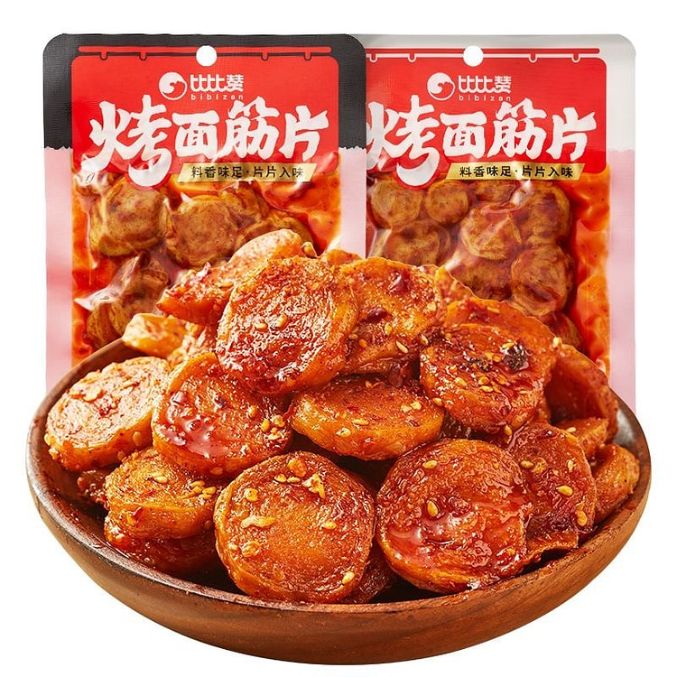 比比赞爆辣味烤面筋片童年怀旧辣条解馋零食休闲小吃 250 克