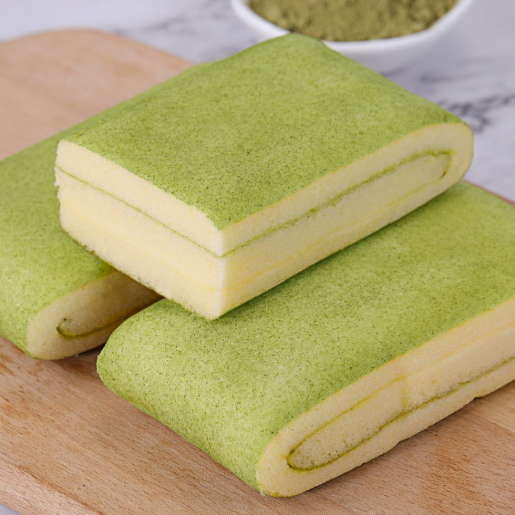 比比赞 抹茶毛巾卷 蛋糕类零食面包早餐  300g*1箱  内含独立小包装
