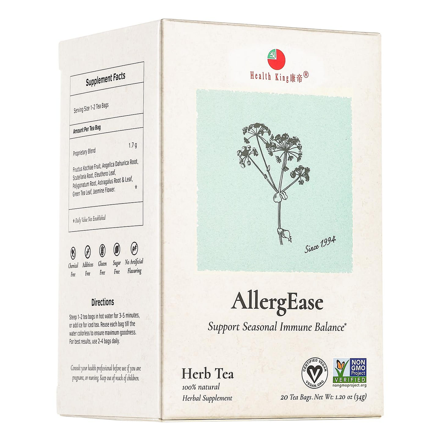 Health King AllergEase Herb Tea – Support Seasonal Immune Balance 1.2 oz
