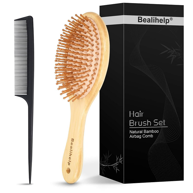 Natural Bamboo Brush, Premium Scalp Massage Hair
