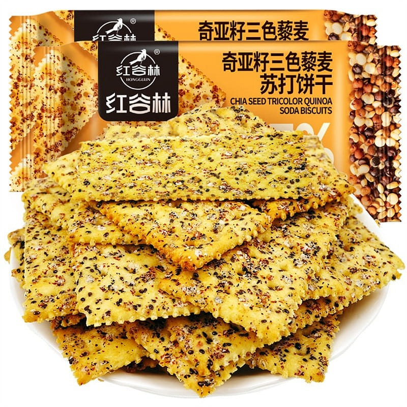 Red Valley Forest Chia Seed Tri-color Quinoa Soda Crackers 208g/bag 208 g
