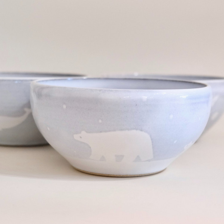 Artist 糸賀陶房 14.3cm L碗-北极熊