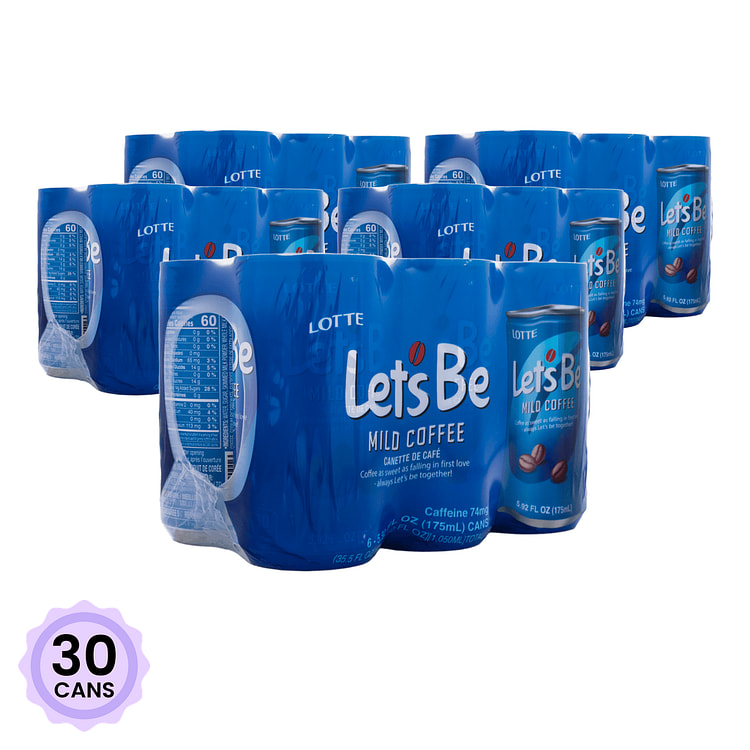 Cà Phê Vị Dịu Nhẹ Let's Be Lotte 175 ml*30 cans