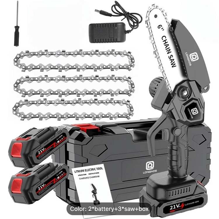6-Inch Mini Chainsaw, Adjustable Chain, Safety Loc 1 pack