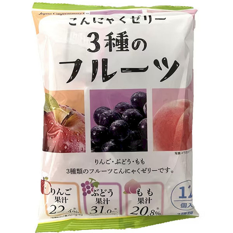 JCC Konjac Jelly, Apple Grape Peach, 16g x 12 1 each