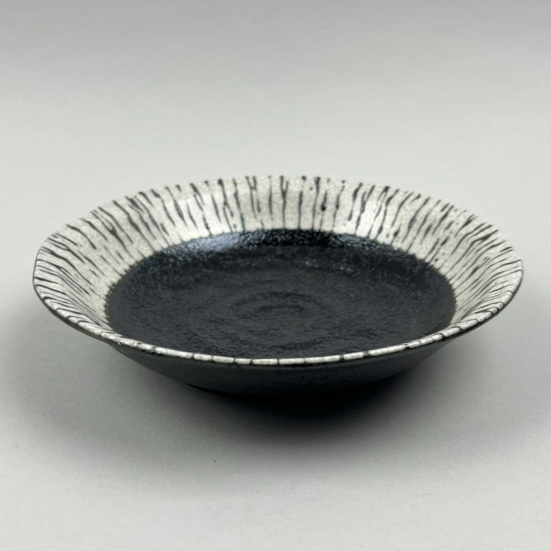 Made-in-Japan Gomashio Deep Dinner Plates Shallow Curry Rice Bowls, 8.5" dia. 1 each