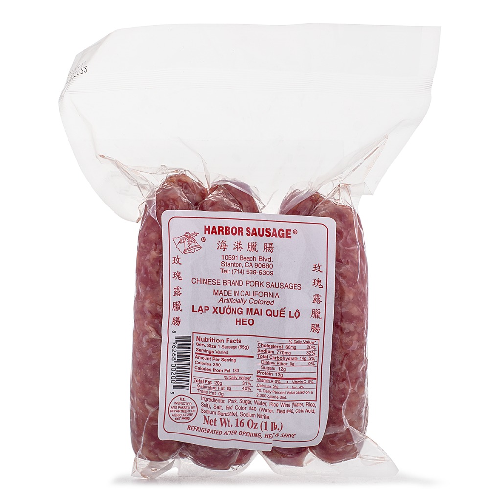 Get Harbor Sausage Vietnamese Pork Lap Xuong, 16 oz. Delivered Weee