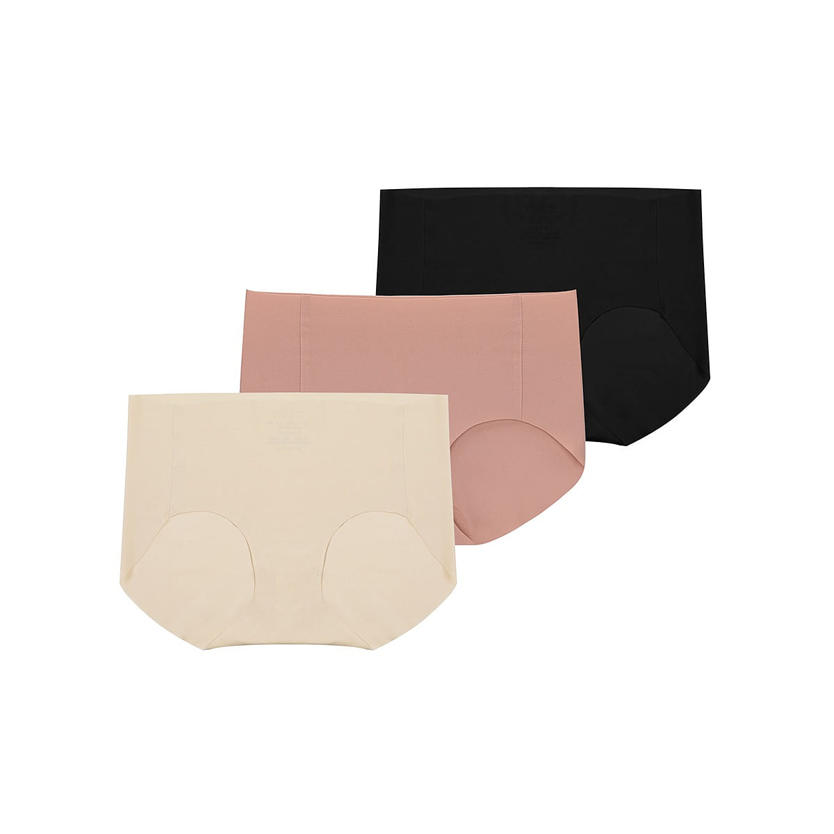 ubras Traceless One Size Mid-Waist Natural Cotton Crotch Women panties 3 Pack 1 each