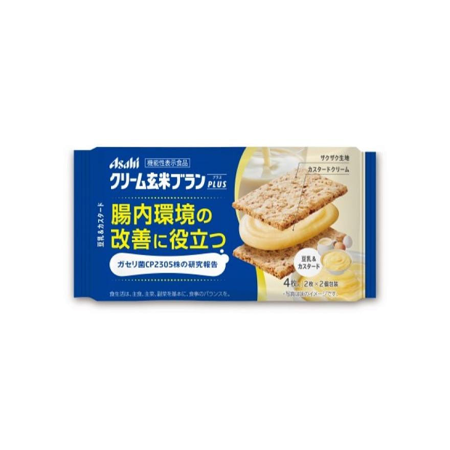 ASAHI Cream Brown Rice Bran Soymilk With Custard Flavor 72g 4 pcs 1 each