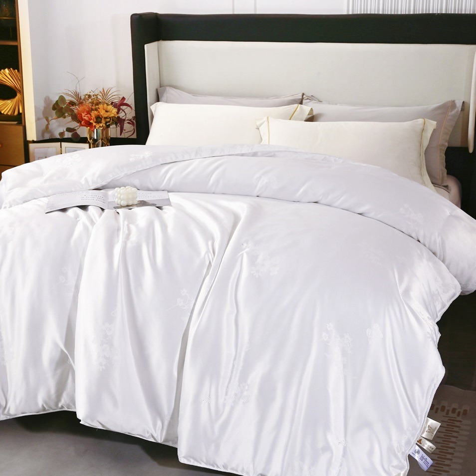 桑蚕丝被子100%双宫茧桑蚕丝填充Double 180x220cm 1.5㎏ 夏被白色- Weee!