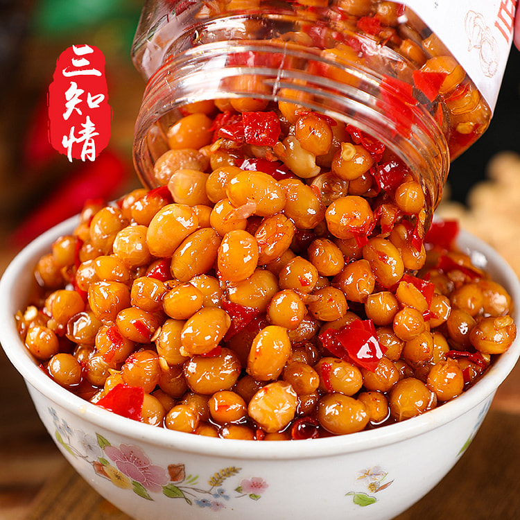 三知情 香辣黄豆 湖南特产腊八豆 280g*1瓶装