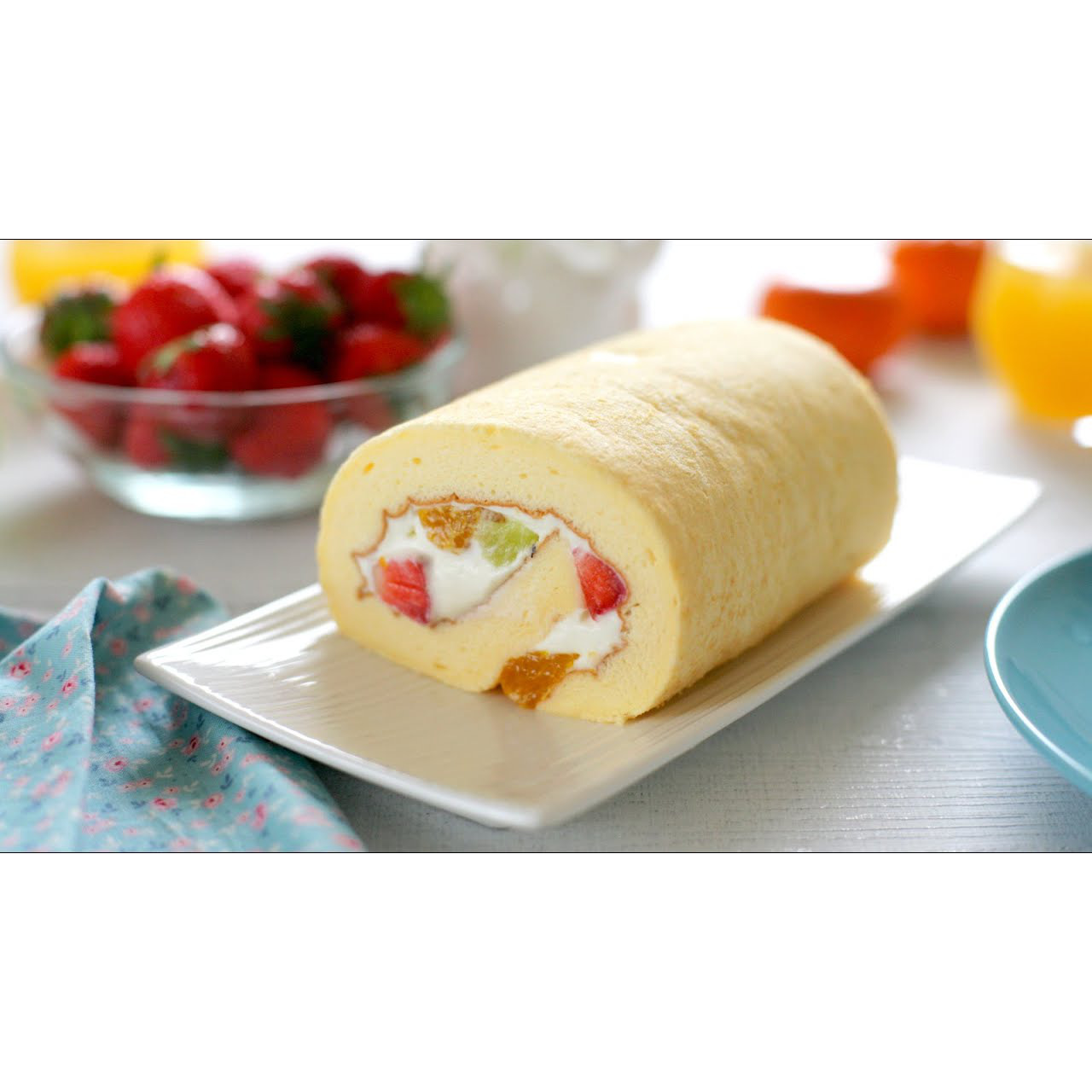 Orange Patisserie Fruits Swiss Roll Weee!