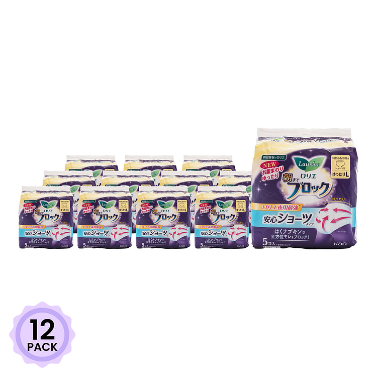 Kao Laurier Super Absorption Sanitary Pad Shorts comfortable size L 5pcs 1 