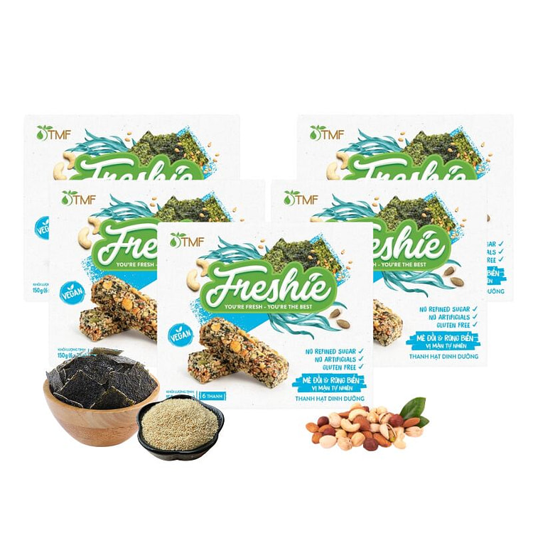 Thanh hạt dinh dưỡng mè dồi & rong biển Freshie 5 Hộp
