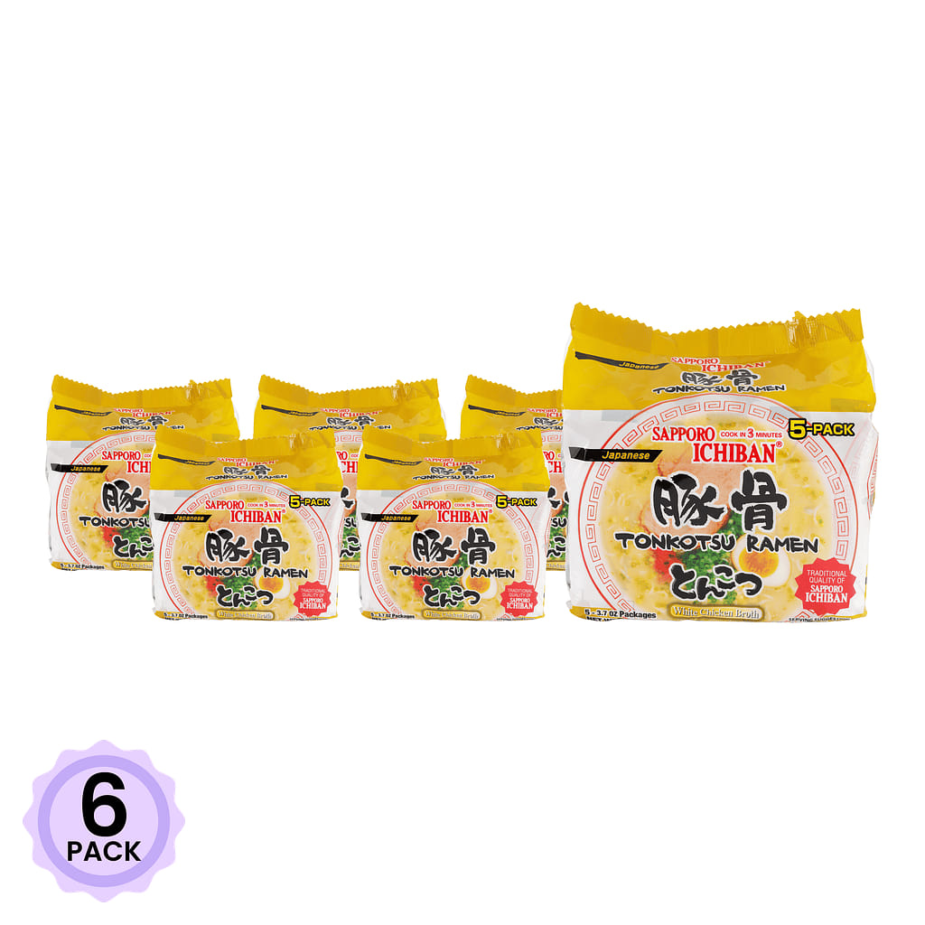 Sapporo Ichiban Instant Noodle, Tonkotsu Flavor 5pk 18.5 oz*6 pack