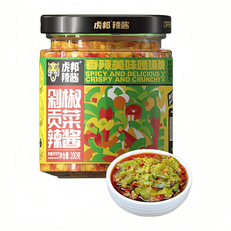虎绑  剁椒贡菜辣酱  200gx1瓶 200 克