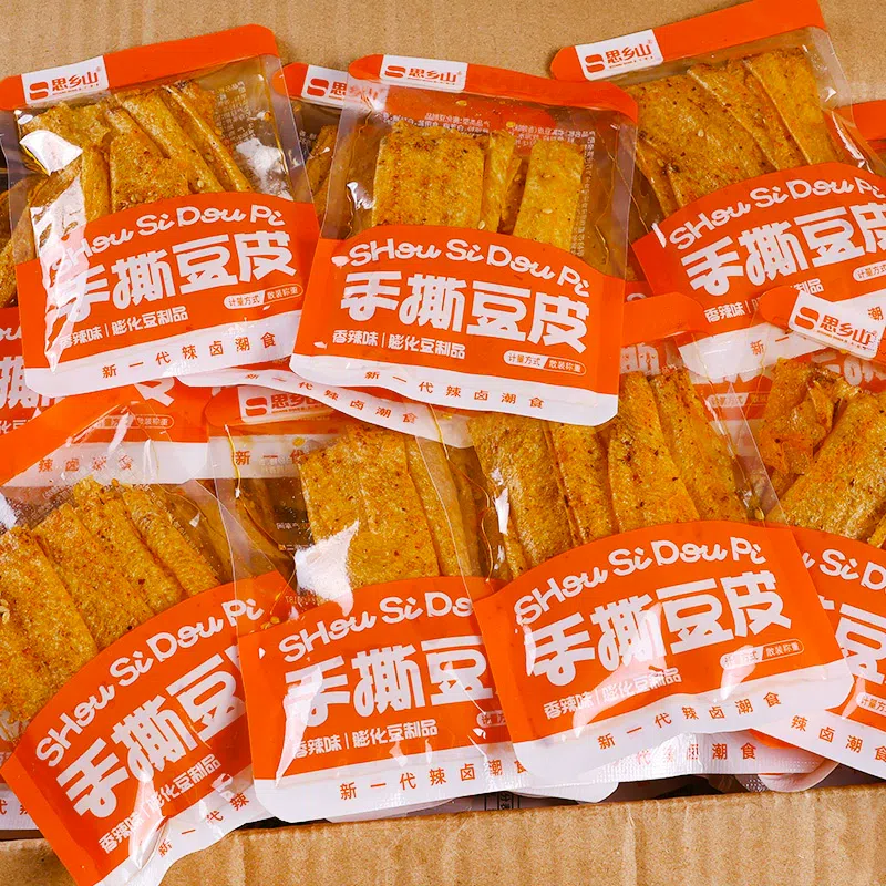 Hunan specialty Pingjiang homesick mountain spicy shredded bean skin small package nostalgic snacks 12g*1 pack 12 g