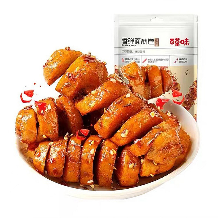 BaiCaowei Grilled Gluten Rolls 135g*2 Bags 2 pack
